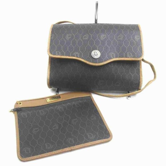 Christian Dior Brown x Black Monogram Trotter Honeycomb Crossbody Bag 855242 - Picture 1 of 12